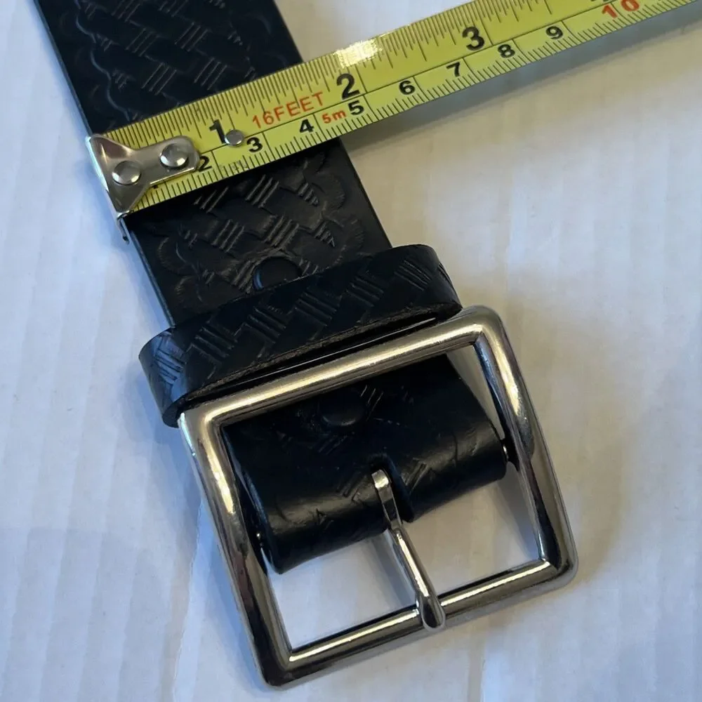 Cobra Tufskin Size XL Black Belt 1.75 Leather Basketweave EXCELLENT